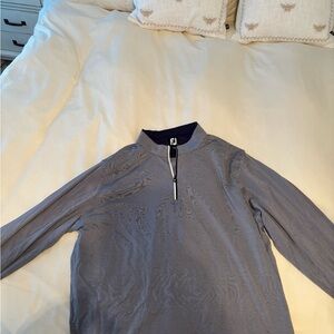 FootJoy blue and white stripped Long Sleeve Golf Pullover